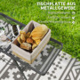 Hopfällbart campingbord i metall – justerbar höjd 90 x 40,5 x 48/58 cm