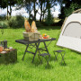 Hopfällbart campingbord i metall – justerbar höjd 90 x 40,5 x 48/58 cm