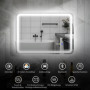 Badrumsspegel med LED-belysning 700 x 500 mm, Silver