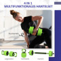 4-i-1 Hantelset 20 kg Justerbar hantel och skivstång kettlebell Grön