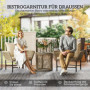 Elegant Caféset i polyrep – 2 stolar & bord med glasskiva