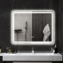 Badrumsspegel med LED-belysning 700 x 900 mm, Silver