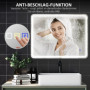 Badrumsspegel med LED-belysning 700 x 900 mm, Silver