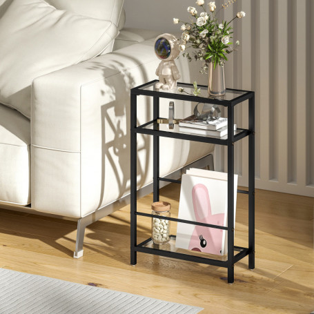 Konsolbord med Plaspaneler Stålram 40 x 18 x 62 cm
