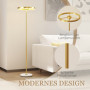 Golvlampa, Fotströmbrytare, Metallstruktur, Akrylskärm, 4000K, Dimbar, Guld