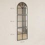 Väggspegel Golvfönsterdesign Metallram 60 x 2 x 180 cm svart