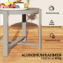 Runt Sidobord för Trädgård i Aluminium med Marmor look Grå