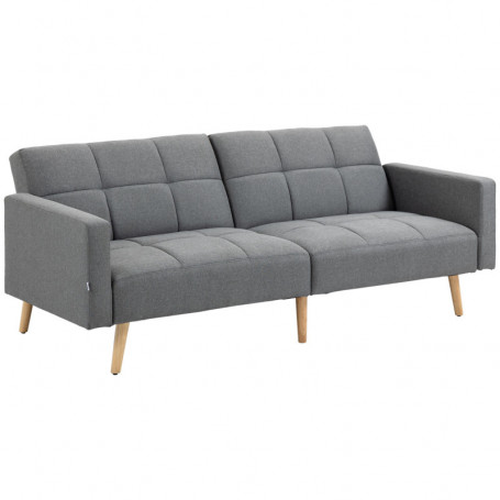 Skandinavisk 2-sits Bäddsoffa i Linnetyg & Träben 205 x 88 cm