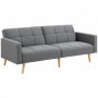 Skandinavisk 2-sits Bäddsoffa i Linnetyg & Träben 205 x 88 cm