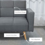 Skandinavisk 2-sits Bäddsoffa i Linnetyg & Träben 205 x 88 cm