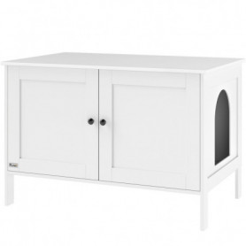 Kattlådeskåp med Bordsyta och Luktminimerande Design