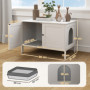 Kattlådeskåp med Bordsyta och Luktminimerande Design
