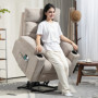 Massagefåtölj med Lyfthjälp, 8 Vibrationspunkter, Fjärrkontroller Ljusbrun Chenille