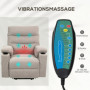 Massagefåtölj med Lyfthjälp, 8 Vibrationspunkter, Fjärrkontroller Ljusbrun Chenille