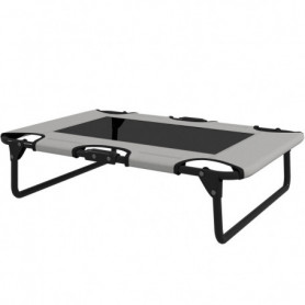 Upphöjd Hopfällbar Hundsäng 75 x 51 x 18 cm Ljusgrå