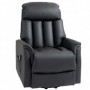 Avslappningsfåtölj med Ståhjälp Funktion Svart Läder