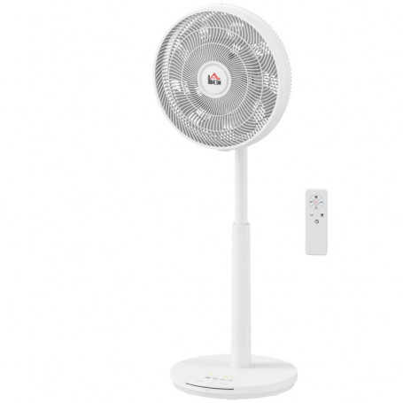 Golvfläkt med Fjärrkontroll och Timer Vit