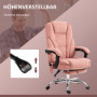 Ergonomisk Kontorsstol med Massagefunktion Fotstöd Rosa