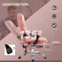 Ergonomisk Kontorsstol med Massagefunktion Fotstöd Rosa