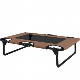 Upphöjd Hopfällbar Hundsäng 75 x 51 x 18 cm Brun