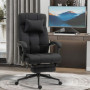 Kontorsstol Ergonomisk Ljusgrå med Fotstöd 66 x 70 x 116-124 cm - Svart