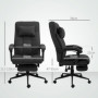 Kontorsstol Ergonomisk Ljusgrå med Fotstöd 66 x 70 x 116-124 cm - Svart