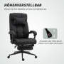 Kontorsstol Ergonomisk Ljusgrå med Fotstöd 66 x 70 x 116-124 cm - Svart