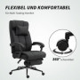 Kontorsstol Ergonomisk Ljusgrå med Fotstöd 66 x 70 x 116-124 cm - Svart