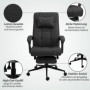 Kontorsstol Ergonomisk Ljusgrå med Fotstöd 66 x 70 x 116-124 cm - Svart