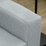 Soffa 3-sits 200 x 82 x 78 cm Ljusgrå Linne, Brons Ben