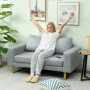 Soffa 2-sits Vista med Stora Armstöd Ljusgrå 145 x 82 x 78 cm