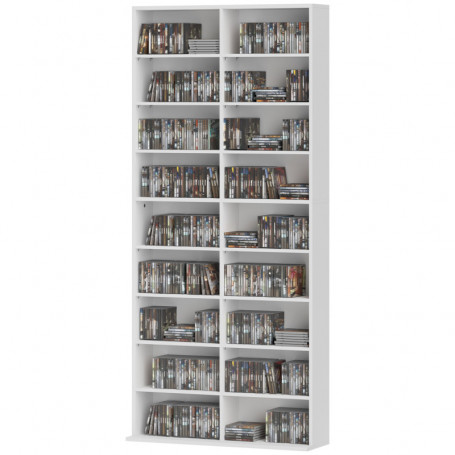 MediaTower CD/DVD-Hylla med 14 Hyllplan – 78,5 x 24 x 175 cm