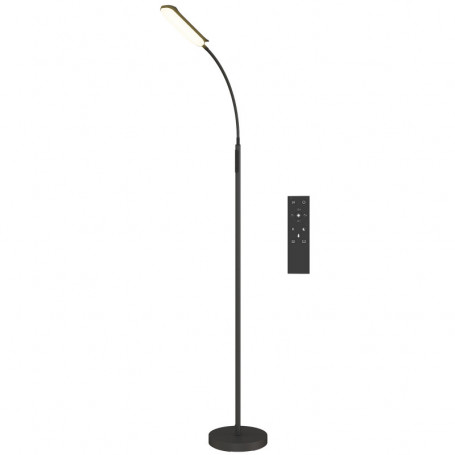 LED Golvlampa med Fjärrkontroll Svart 175 cm (H)