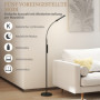 LED Golvlampa med Fjärrkontroll Svart 175 cm (H)