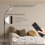 LED Golvlampa med Fjärrkontroll Svart 175 cm (H)