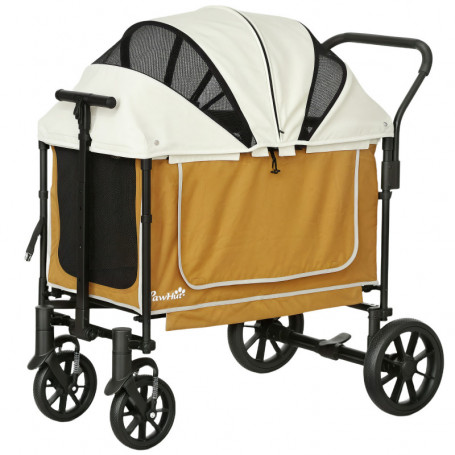 Hopfällbar Hundvagnupp till 30 kg 110 x 65 x 102 cm Brun