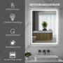 Badrumsspegel med LED Belysning 90 x 70 cm Silver