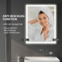 Badrumsspegel med LED Belysning 90 x 70 cm Silver