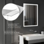 Badrumsspegel med LED Belysning 90 x 70 cm Silver