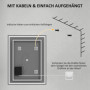 Badrumsspegel med LED Belysning 90 x 70 cm Silver