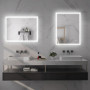 Badrumsspegel med LED Belysning 90 x 70 cm Silver