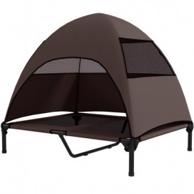 Upphöjd Hundsäng med Tak 91 x 76 x 90 cm, Brun