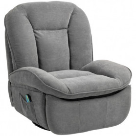 Avslappningsfåtölj Lutning 155°, Gungar och Roterar 360 grader, Grå...