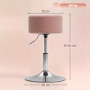 Roterbar Barstol i Rosa Manchester – Justerbar Höjd Pall 52–66 cm