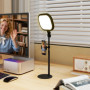 LED-bordslampa med USB & Mobilhållare – Justerbar Höjd & Färgtemperatur