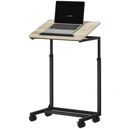 Laptopställ C-Formad, Höjd och Vinkel justerbart, 4 Hjul, Metallram