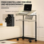 Laptopställ C-Formad, Höjd och Vinkel justerbart, 4 Hjul, Metallram