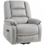 Ståhjälp Relax Fåtölj med Massage 90 x 93 x 110 cm Ljusgrå Läder