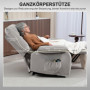 Ståhjälp Relax Fåtölj med Massage 90 x 93 x 110 cm Ljusgrå Läder