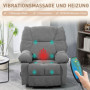Relax Massage Fåtölj med Liggfunktion 98 x 90 x 98 cm Mörkgrå
